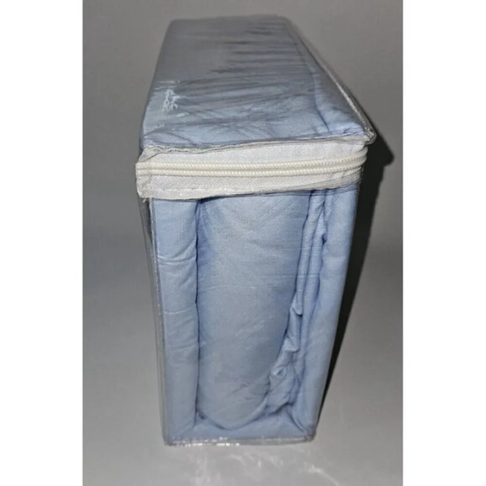 NEW Hotel 5th Ave Cabana Embossed Plaid Blue King Sheet Set Flat Fitted PCx2